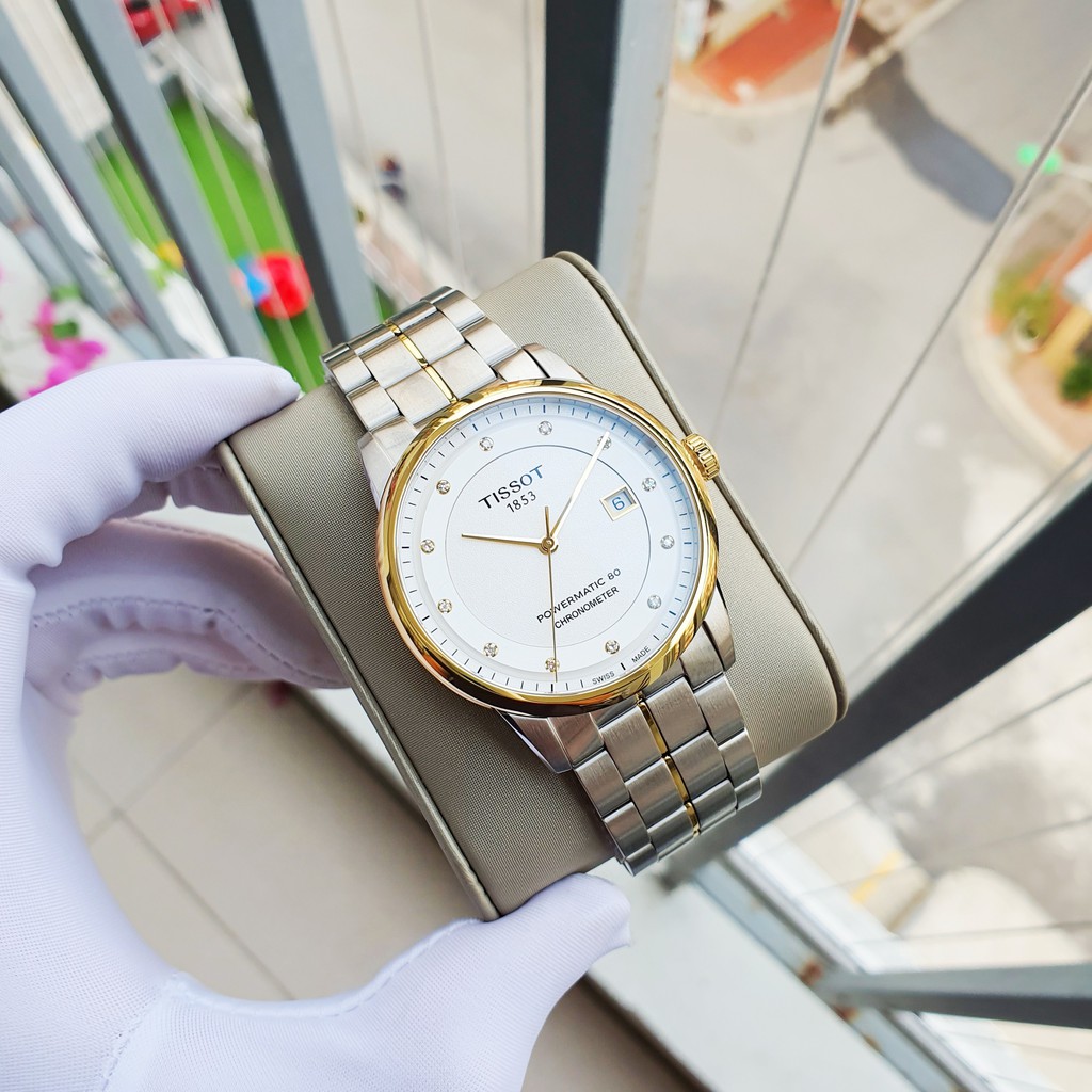 Đồng hồ Nam chính hãng Tissot Luxury Powermatic 80 T086.408.22.036.00 Size 41,Demi vàng,Mặt trắng-Máy cơ-Dây kim loại