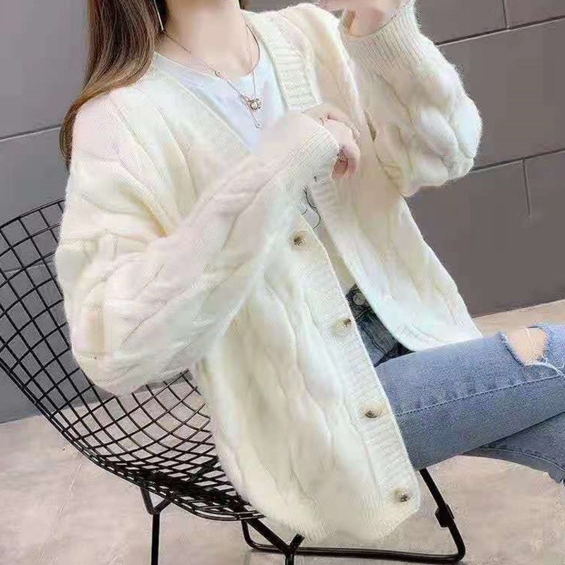 Áo cardigan dệt kim tay dài phong cách Hàn Quốc tùy chọn màu sắc