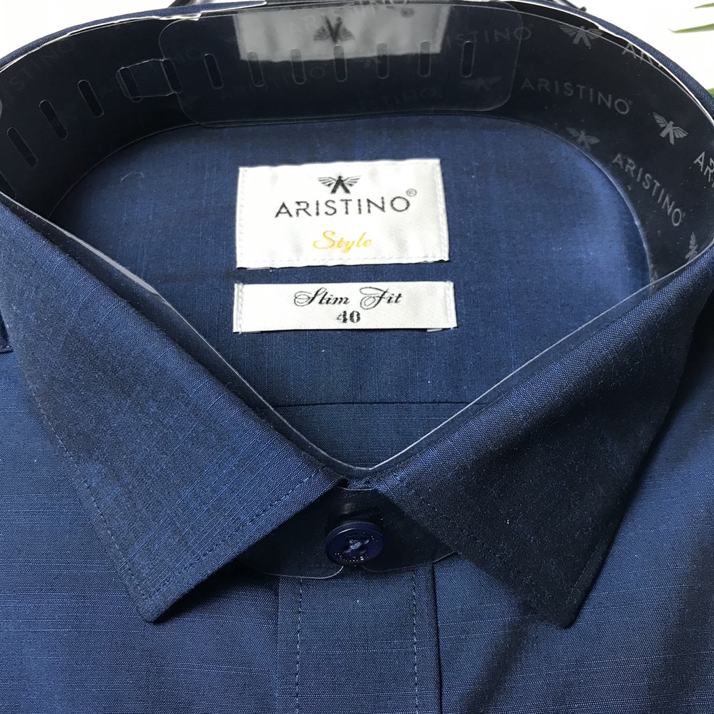 Áo sơ mi dài tay Aristino cổ độc đáo gọn gàng, sợi tre kháng khuẩn, from slim  tà lượn ALS60208