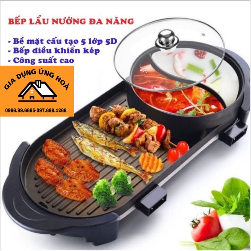 Bếp lẩu nướng đa năng MATIKA 2in1 công suất 1500w MTK-6929- hàng đẹp