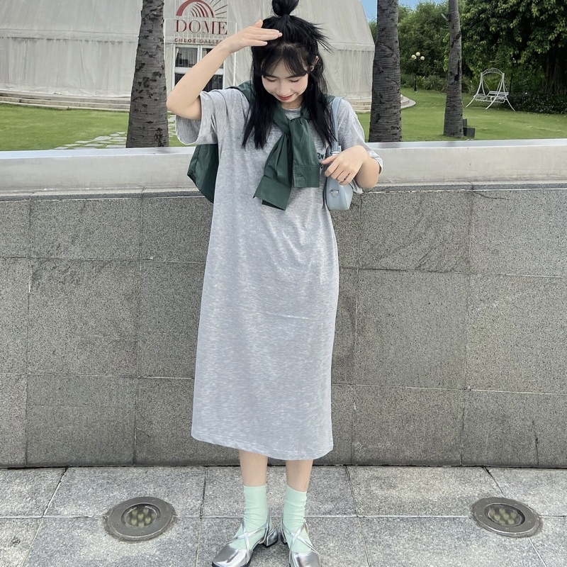 KIM - T-shirts Dress - Váy thun cotton suông