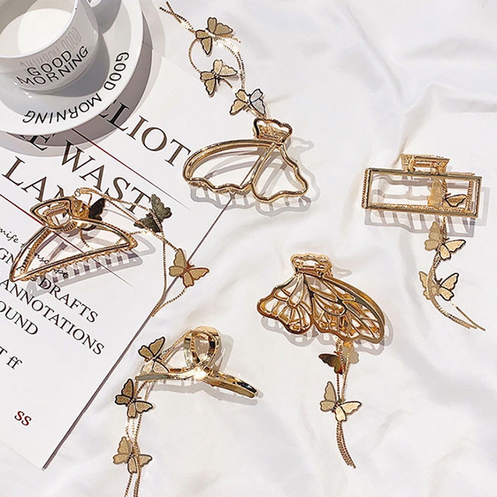 Kẹp tóc hình bướm bằng hợp kim phối tua rua phong cách vintage thời trang cho nữ