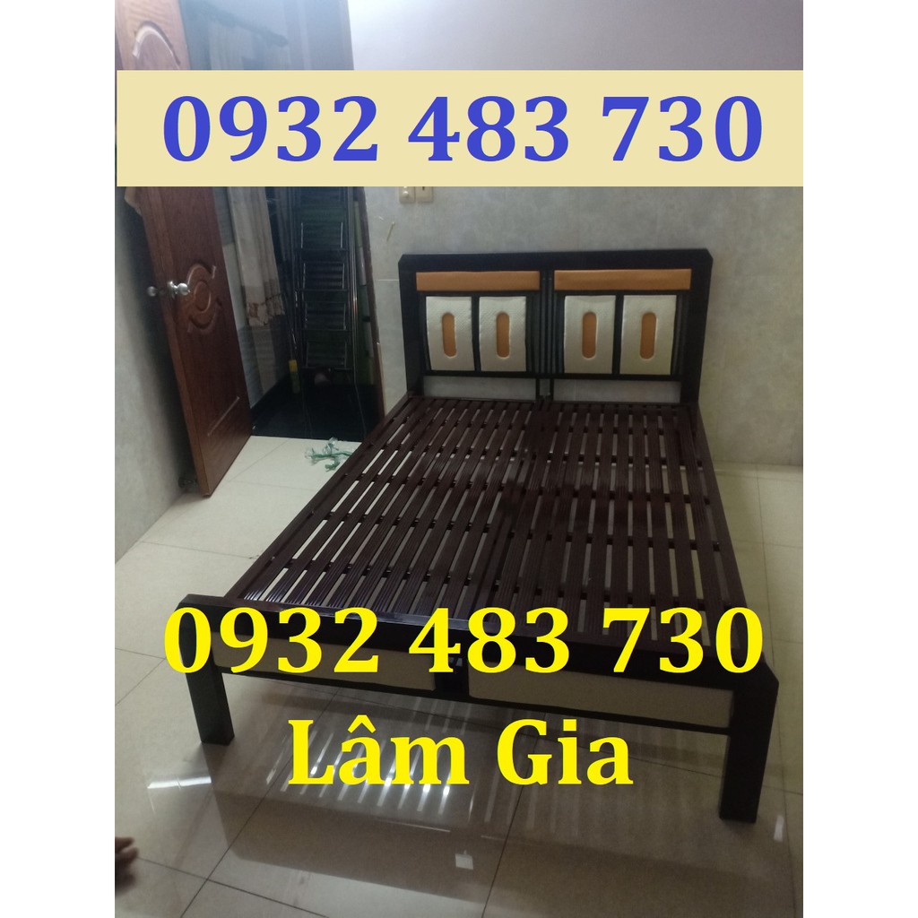 Giường sắt ngủ đẹp - giường sắt hộp 1m6x2m HCM