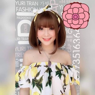 Tóc giả nguyên đầu Vic cúp phồng tặng lược chuyên dụng + lưới chùm