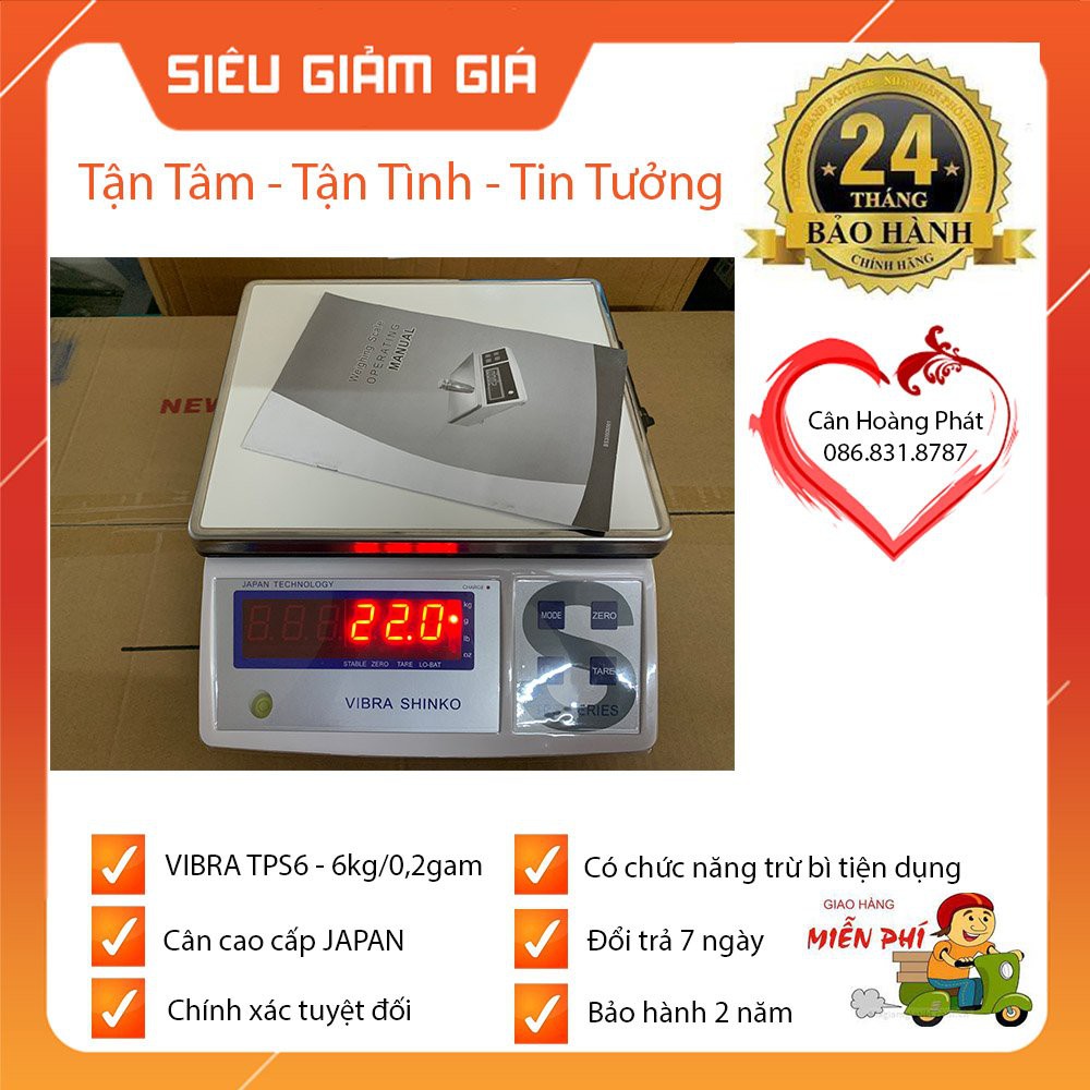 Cân điện tử - Cân yến sào ❤️❤️❤️vibra shinko TPS 6kg/0.2g ❤️❤️❤️JAPAN - Bảo hành 2 năm