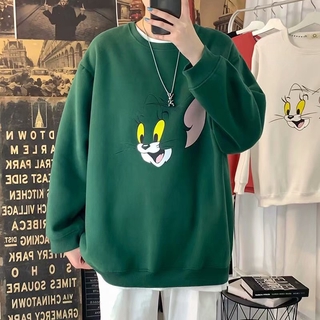 Áo Sweater Tay Dài In Hoạt Hình Mèo Chuột Kiểu Hàn Quốc Dễ Thương