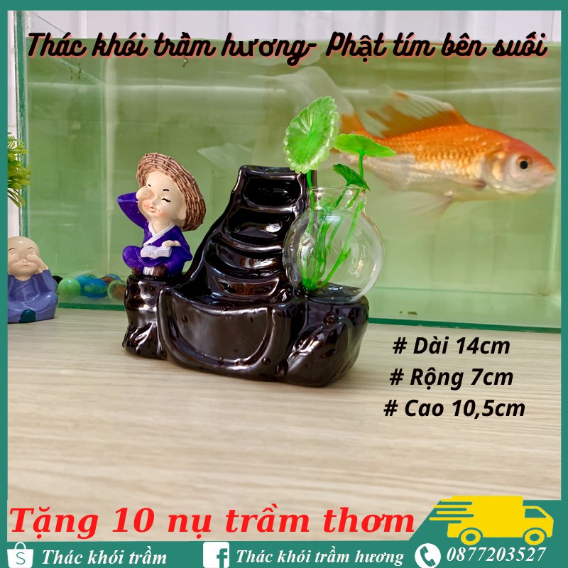 Thác Khói Trầm Hương CHÚ TIỂU TÍM  BÊN SUỐI, thác khói chảy ngược tặng 10 nụ trầm thơm | BigBuy360 - bigbuy360.vn