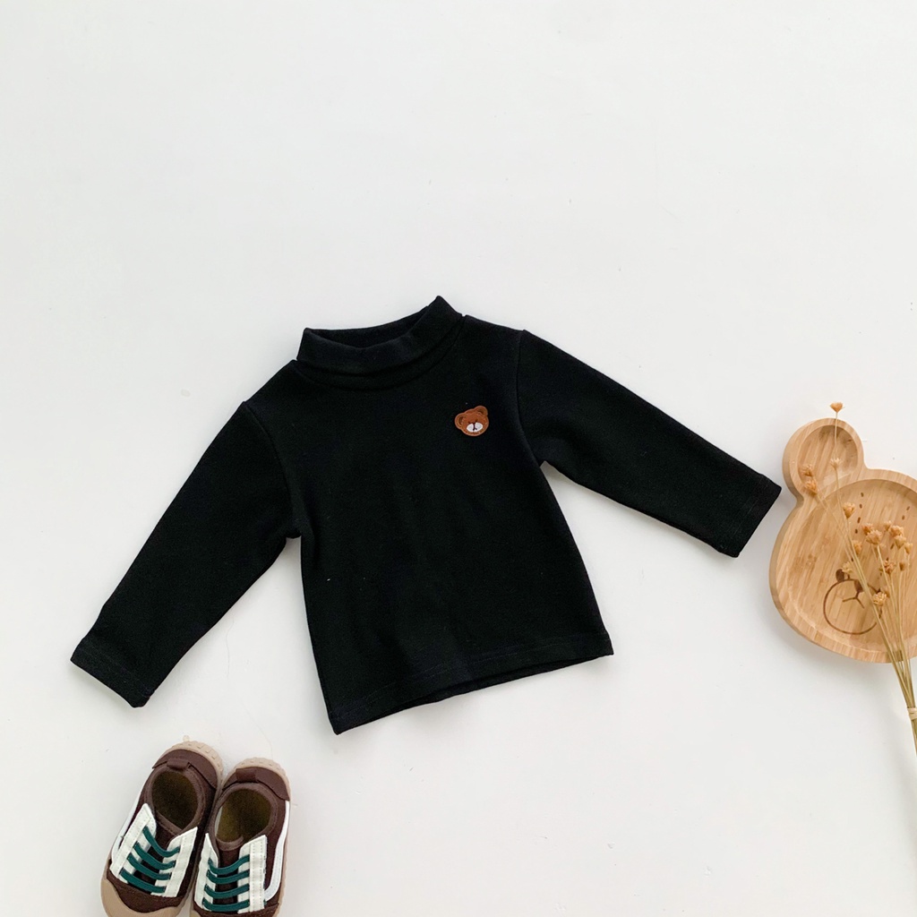 Áo Sơ Mi Tay Dài In Hình Gấu Đáng Yêu Dành Cho Bé