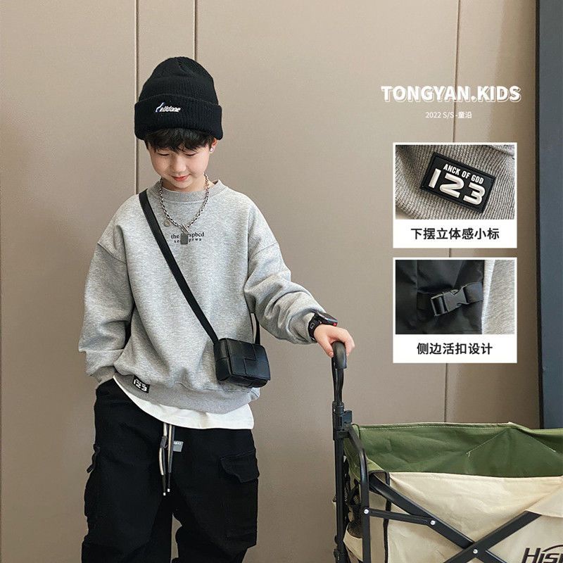 Áo Thun Dài Tay Form Rộng Thời Trang Dành Cho Bé Trai