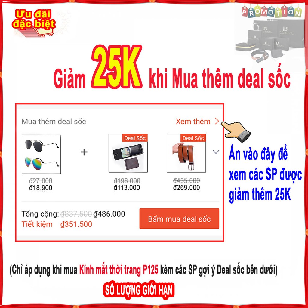 Kính mát nam thời trang P125, kính râm gọng kim loại đi biển, đi du lịch | BigBuy360 - bigbuy360.vn