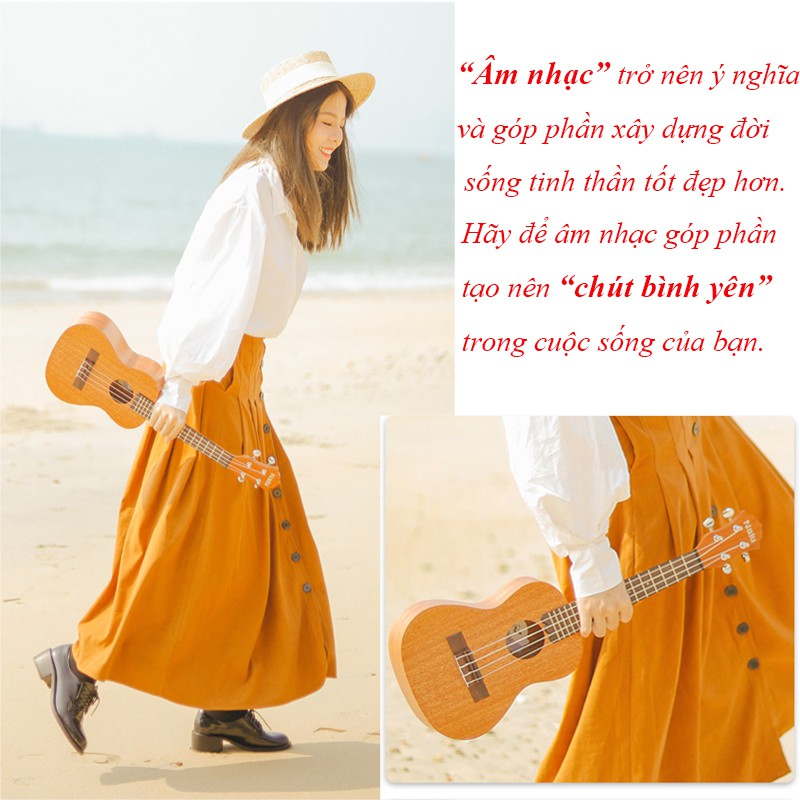 Đàn ukulele soprano cao cấp Yael - Gỗ Size 62cm Super Soprano 4 Dây Tặng Kèm Bao Đựng Đàn Và Phụ Kiện