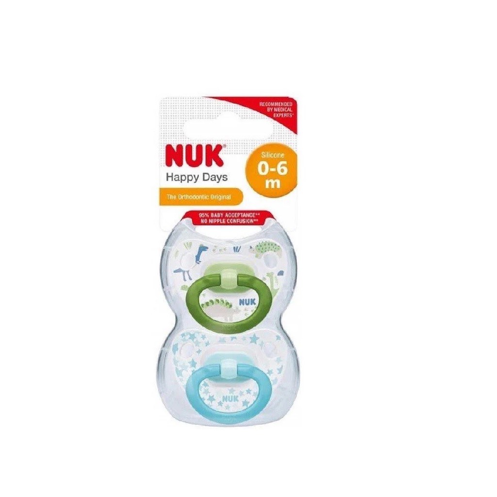 Bộ 2 ti giả NUK silicone Happydays