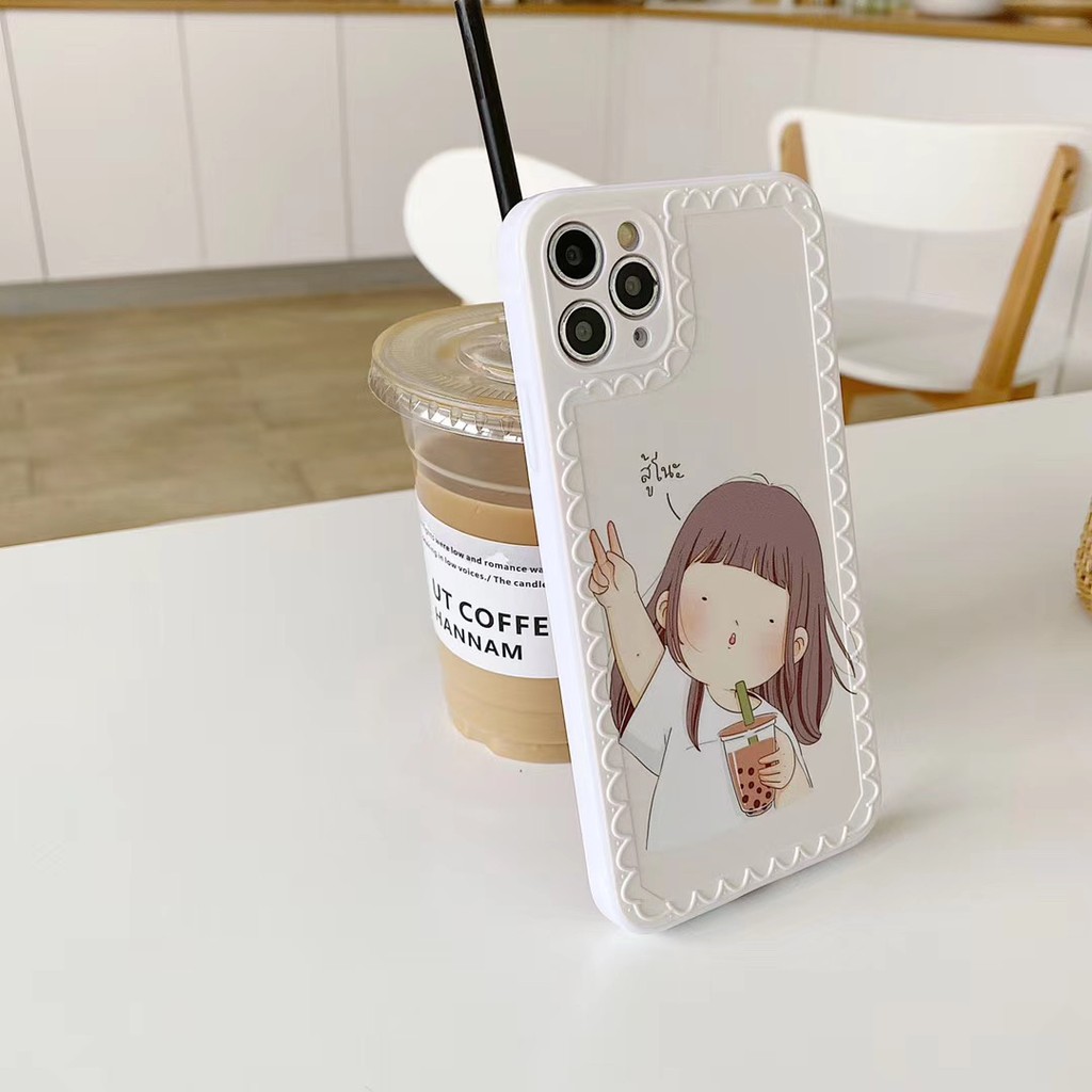 Ốp điện thoại TPU họa tiết hình cô gái dễ thương thời trang cho Iphone 7 8 X Xs Xr Xsmax 11 Pro Promax | BigBuy360 - bigbuy360.vn