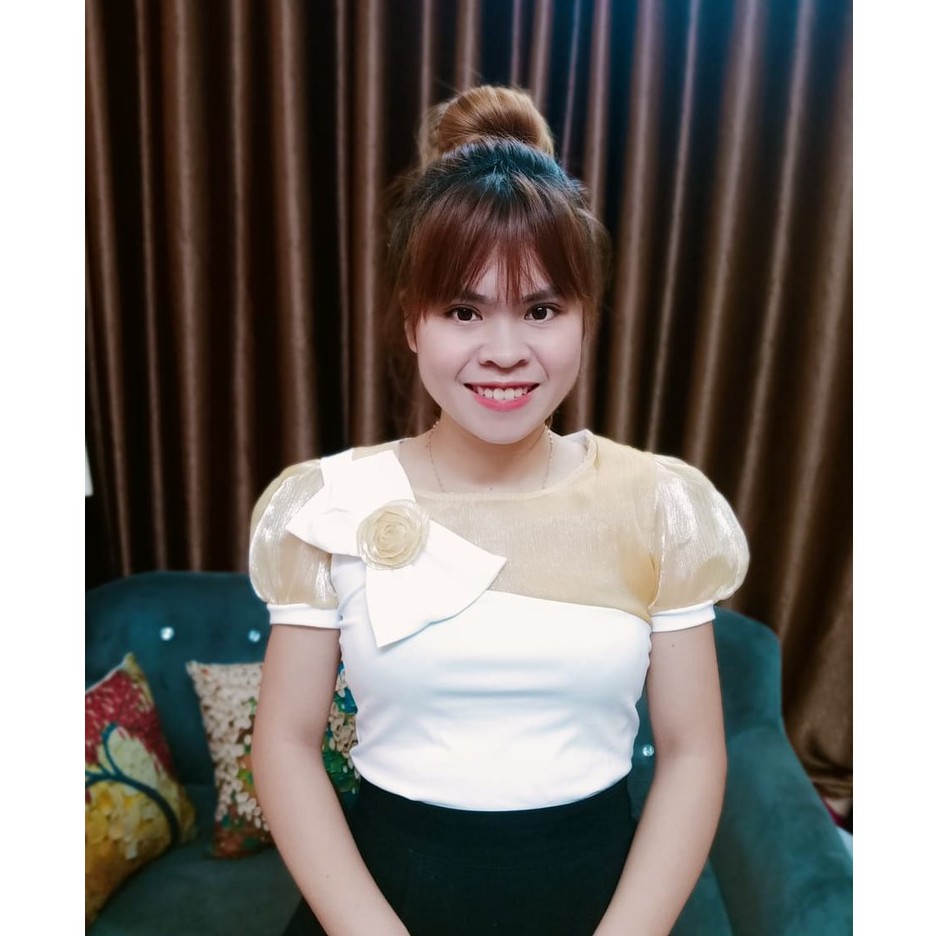 Áo kiểu nơ ngực ngắn tay dáng ôm, Áo thun kiểu cổ nơ tôn dáng vải cotton co giãn AT02 - phamtrangredep shop