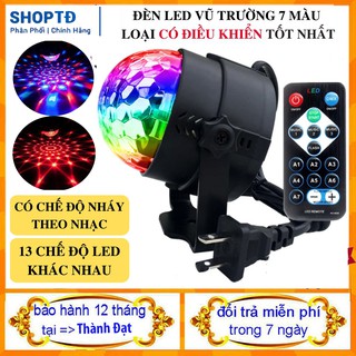 Đèn Led Trang Trí 💔Xoay 7 Màu💔  Cảm Ứng Theo Nhạc Có Điều Khiển Từ Xa