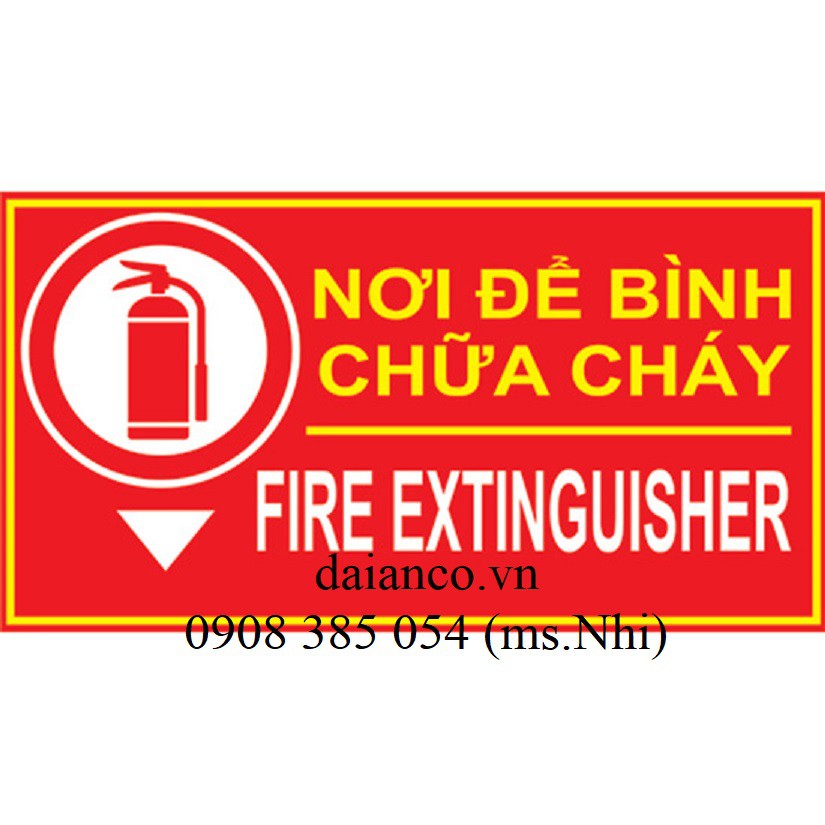 Biển báo hướng dẫn nơi để bình chữa cháy- Hàng sẵn, hình thật