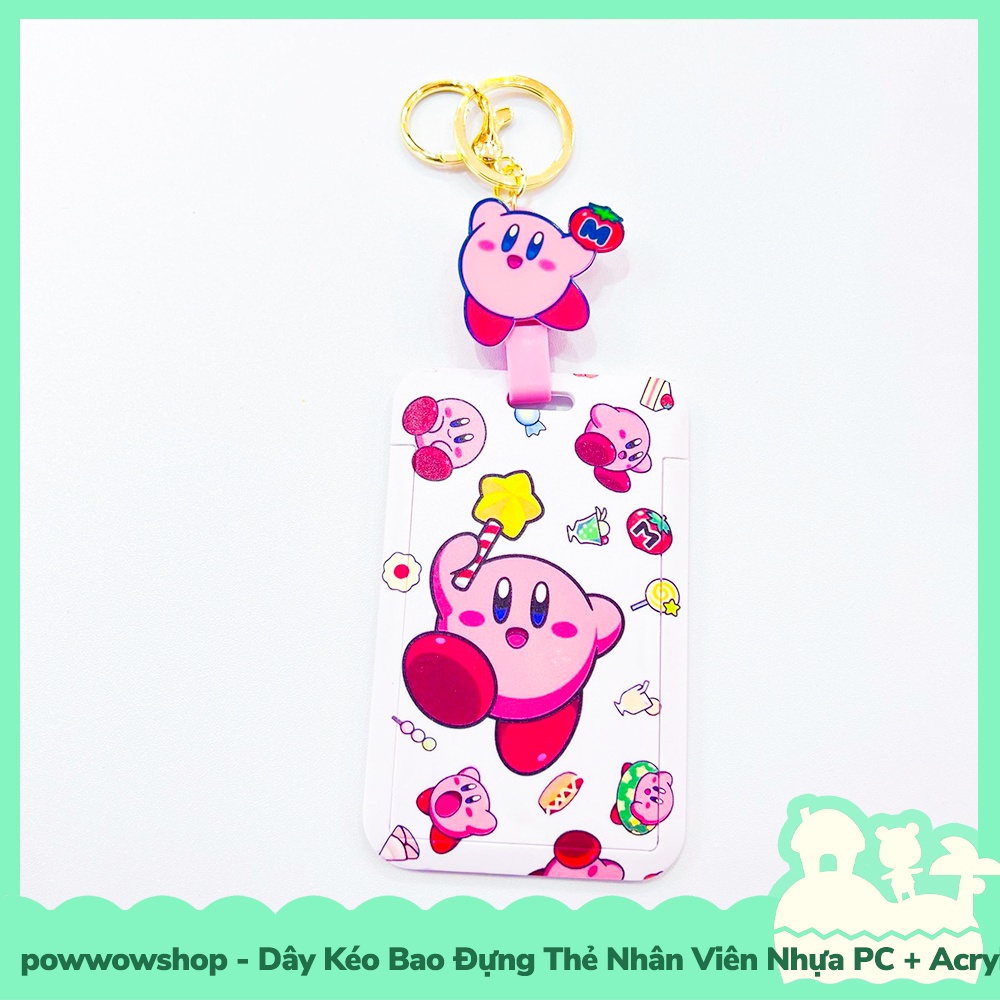 [Sẵn VN - Hỏa Tốc] Dây Kéo Bao Đựng Thẻ Nhân Viên Nhựa PC + Acrylic Mẫu Nhân Vật Hoạt Hình Game Kirby &amp; Sailor Moon
