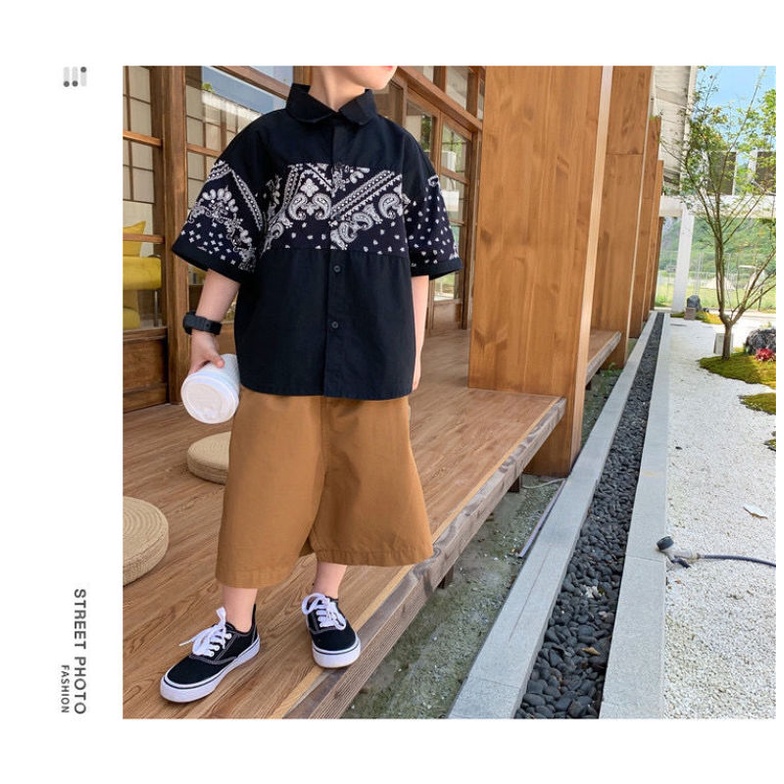 Set Áo Thun Tay Ngắn Và Quần Short Thời Trang Mùa Hè Cho Bé Trai