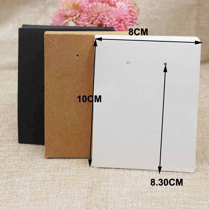 100 cái Thị Trường Tròn Giấy Trắng Đen 8×10 cm Bông Tai Vòng Cổ Trang Sức Phù Hợp Với Thẻ Kraft Thẻ Giấy