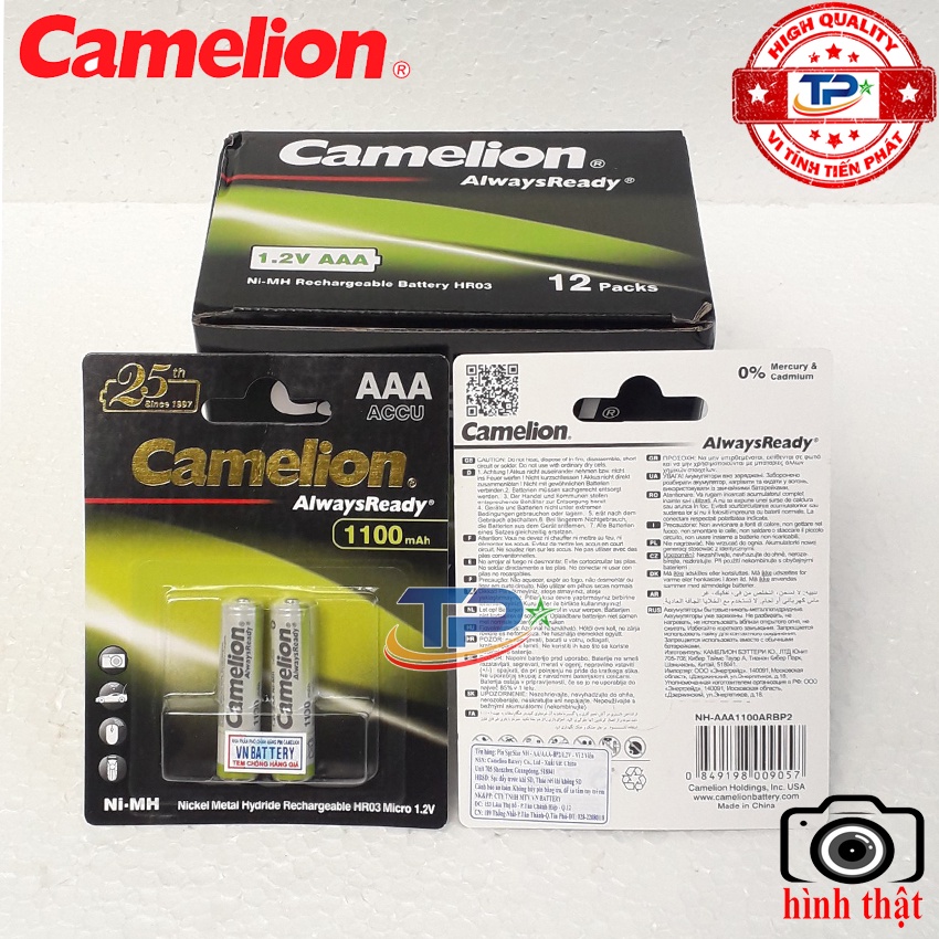Bộ 2 Pin Sạc AAA  Camelion LockBox Rechargeable Accu / AlwaysReady 1100mAh - 1.2V