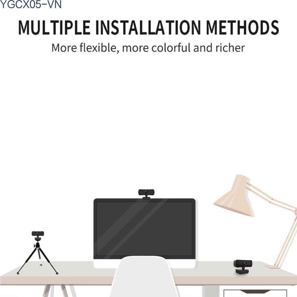 Webcam Q18 Qhd 2k 30fps Tự Động Lấy Nét Kèm Micro Cho Youtube / Skype / Online / Dạy Học | BigBuy360 - bigbuy360.vn