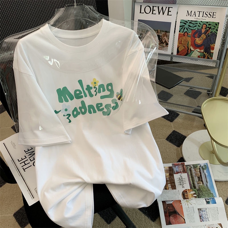 Đầm Thun Tay Ngắn Dáng Rộng Dễ Thương Phong Cách Hàn Quốc Thời Trang Mùa Hè Cho Nữ