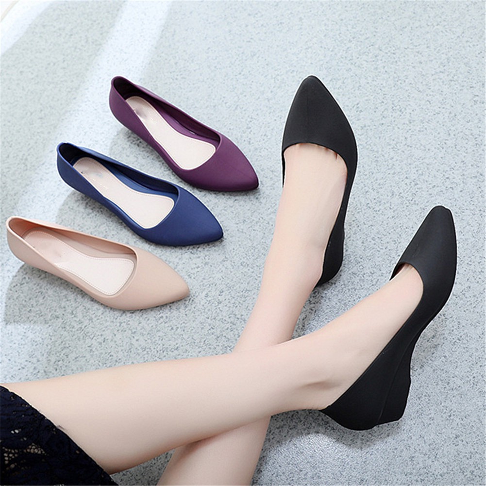 Giày Búp Bê Nữ Mũi Nhọn Thời Trang