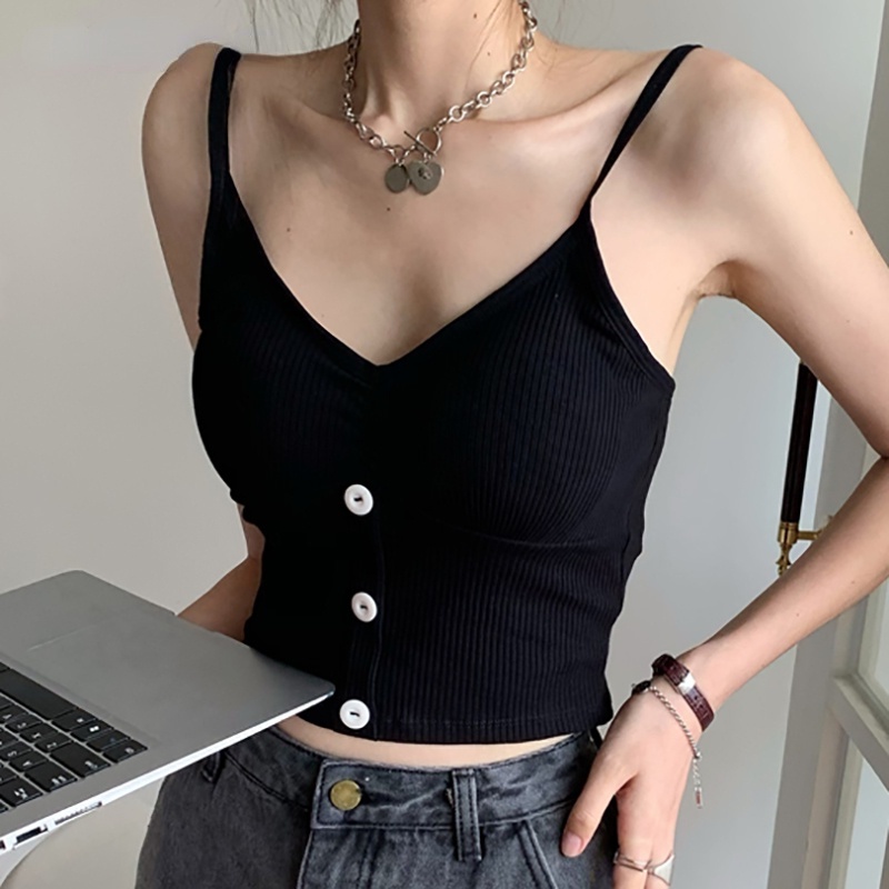 Áo croptop sát nách TAKETALK màu kẹo mềm mại thoải mái phong cách đường phố thời trang cho nữ