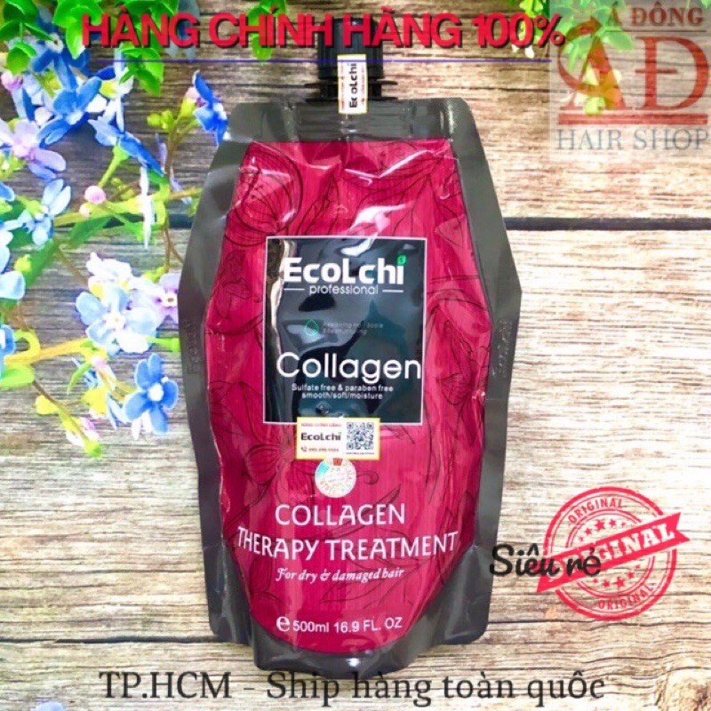 [Chính hãng][New] Dầu ủ tóc Ecolchi Collagen mềm mượt phục hồi chống rụng tóc 500ml