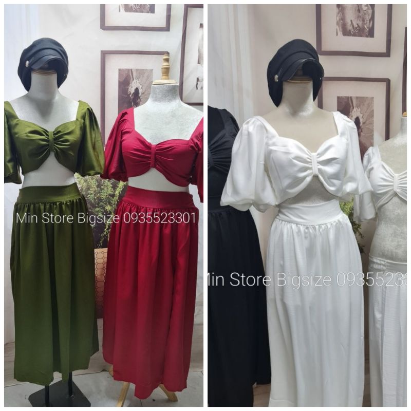 BIGSIZE Set áo váy SET435 set maxi bikini đi biển cân nặng 50kg đến 95kg Msbigsize