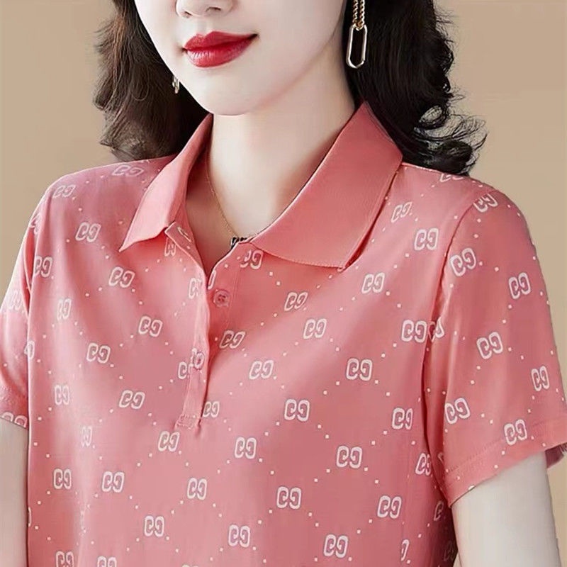 Áo Thun Tay Ngắn Dáng Rộng Thời Trang Mùa Hè Cho Nữ Trung Niên