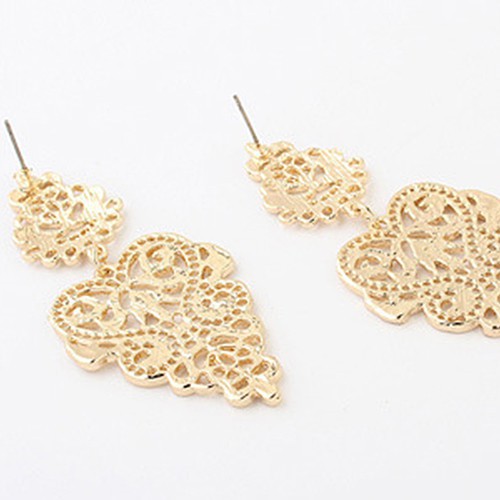 Women's Bohemian Hollow Design Long Drop Dangle Earrings Piercing Jewelry