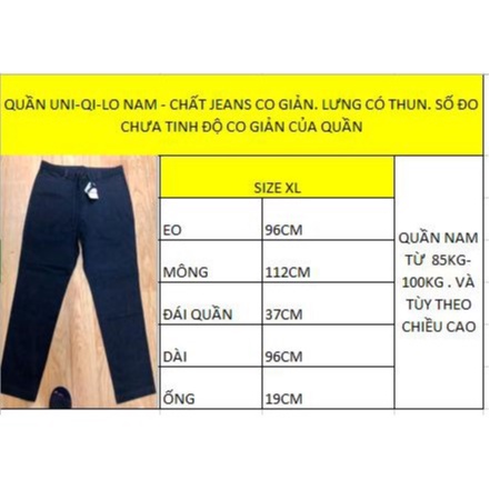 Quần Jeans Nam UNQ Cắt Nhãn Chính - Size XL (80-90kg) - 0944 | BigBuy360 - bigbuy360.vn