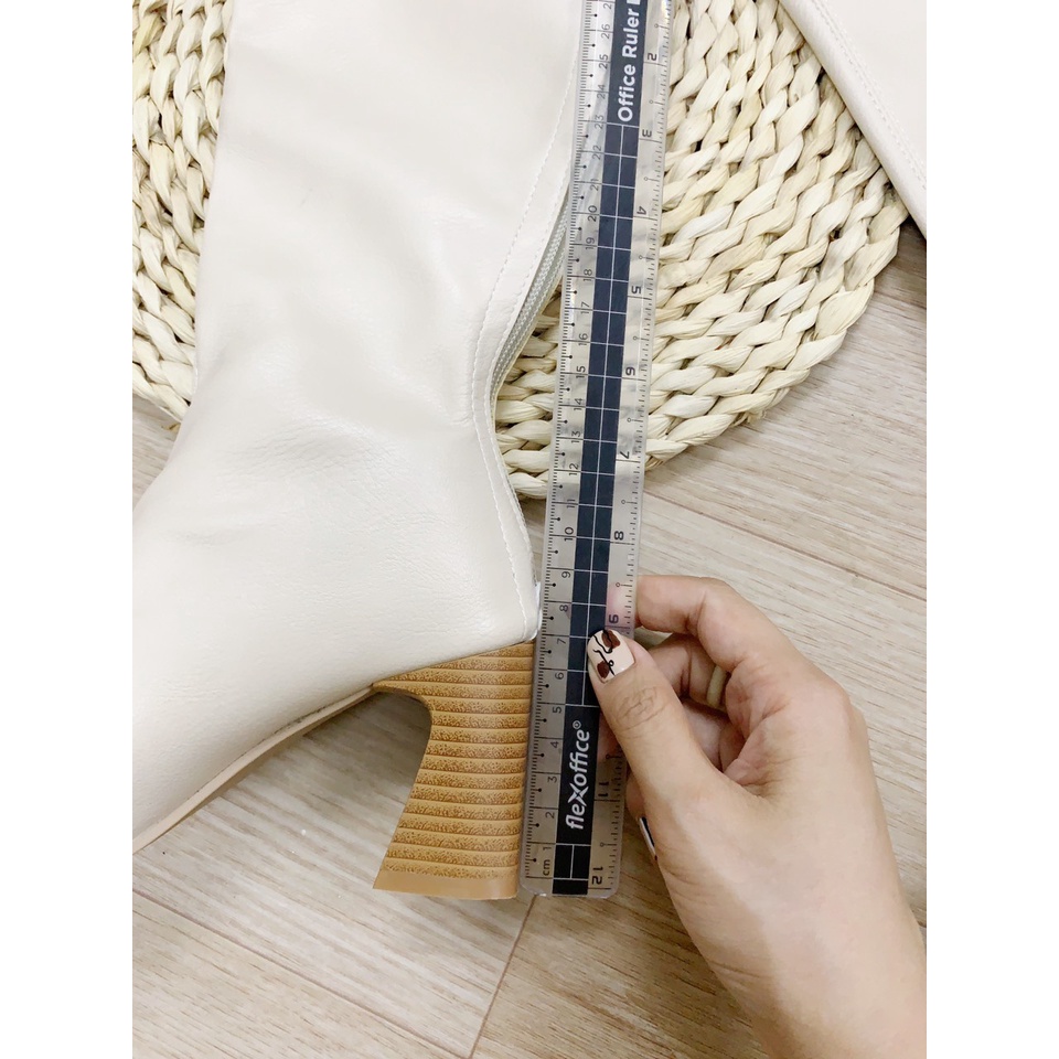 Bốt đùi nữ gót giả vân gỗ 7 phân (mã 488- bốt đùi gót gỗ) | BigBuy360 - bigbuy360.vn