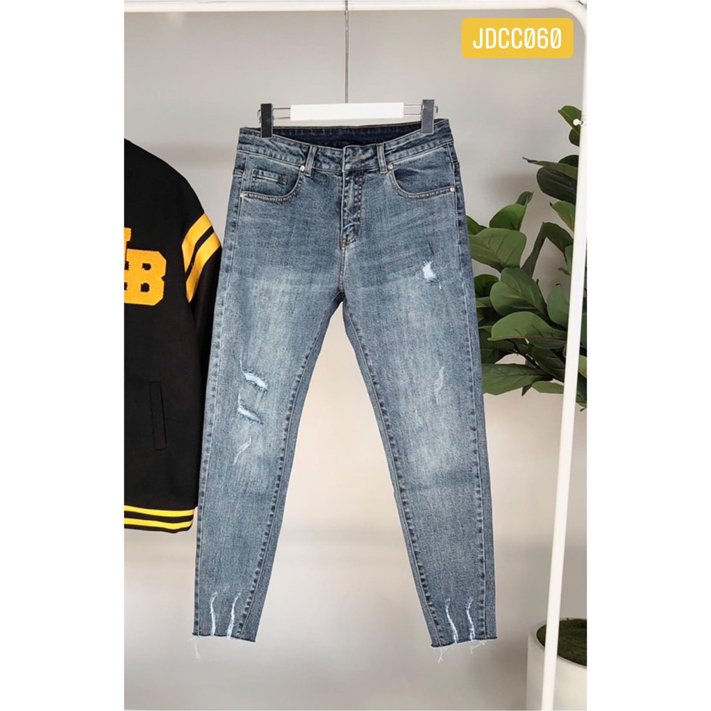 Beacon Denim - Quần jean nam cao cấp xanh rách nhẹ không lai mã 060