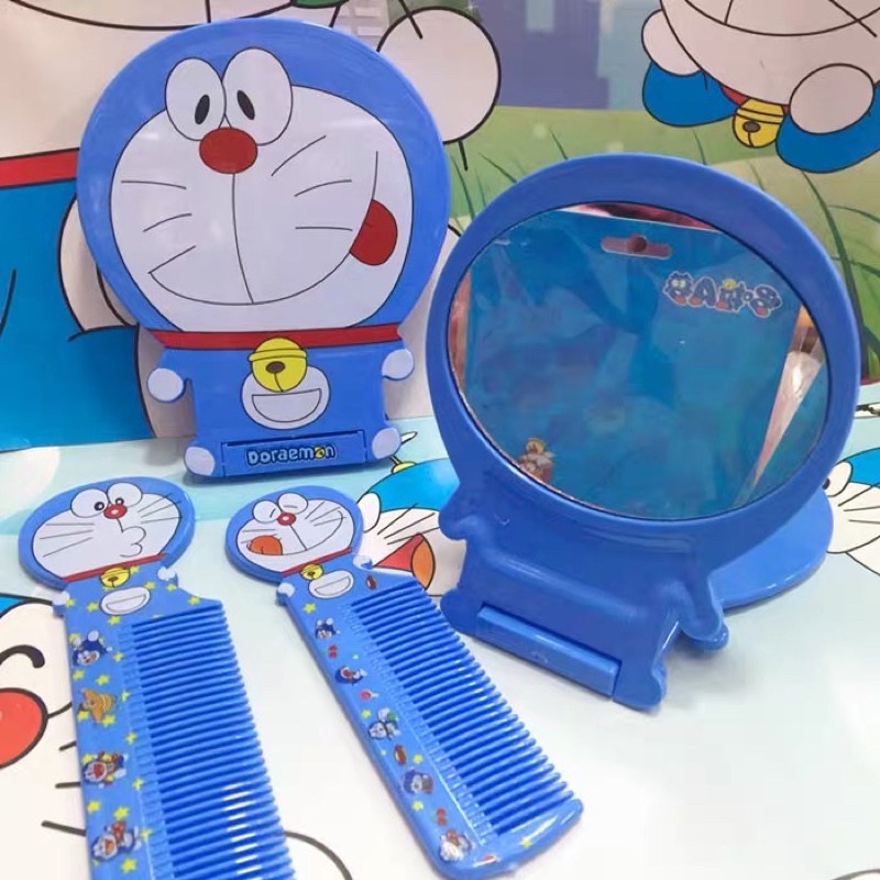 Gương trang điểm bỏ túi kèm lược Doraemon