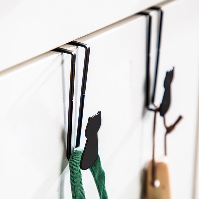 Móc Treo Quần Áo Bằng Sắt Hình Mèo Phun Sơn Dễ Thương