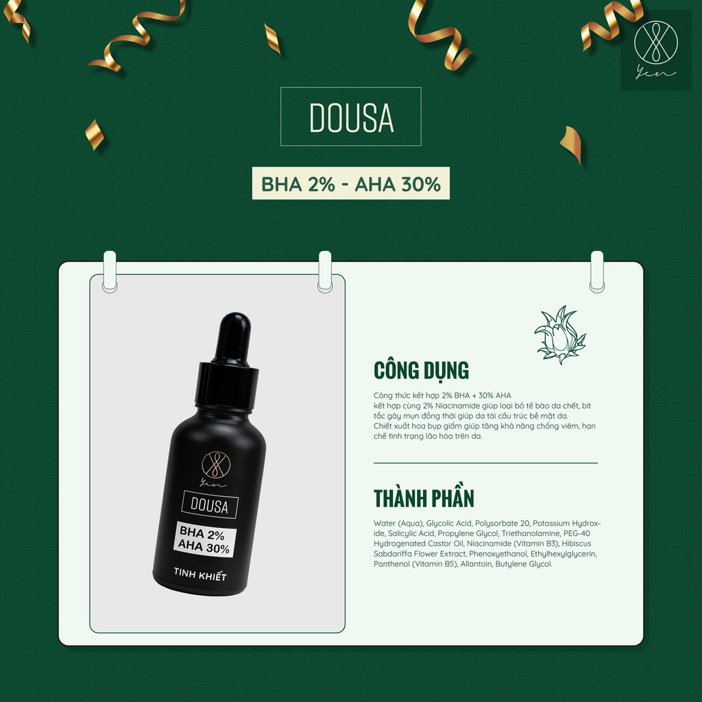 Serum Giảm Mụn DOUSA AHA BHA Tinh Chất Dưỡng Da Cấp Ẩm Giúp Thu Nhỏ Lỗ Chân Lông 30ml