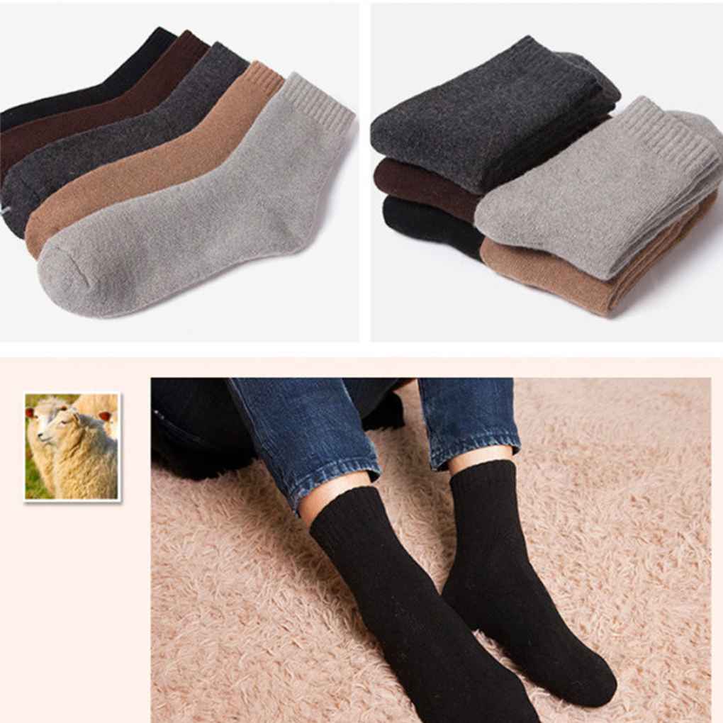 Winter Men's Socks Men's Thick Cashmere Wool Sports Socks Outdoor Solid Socks