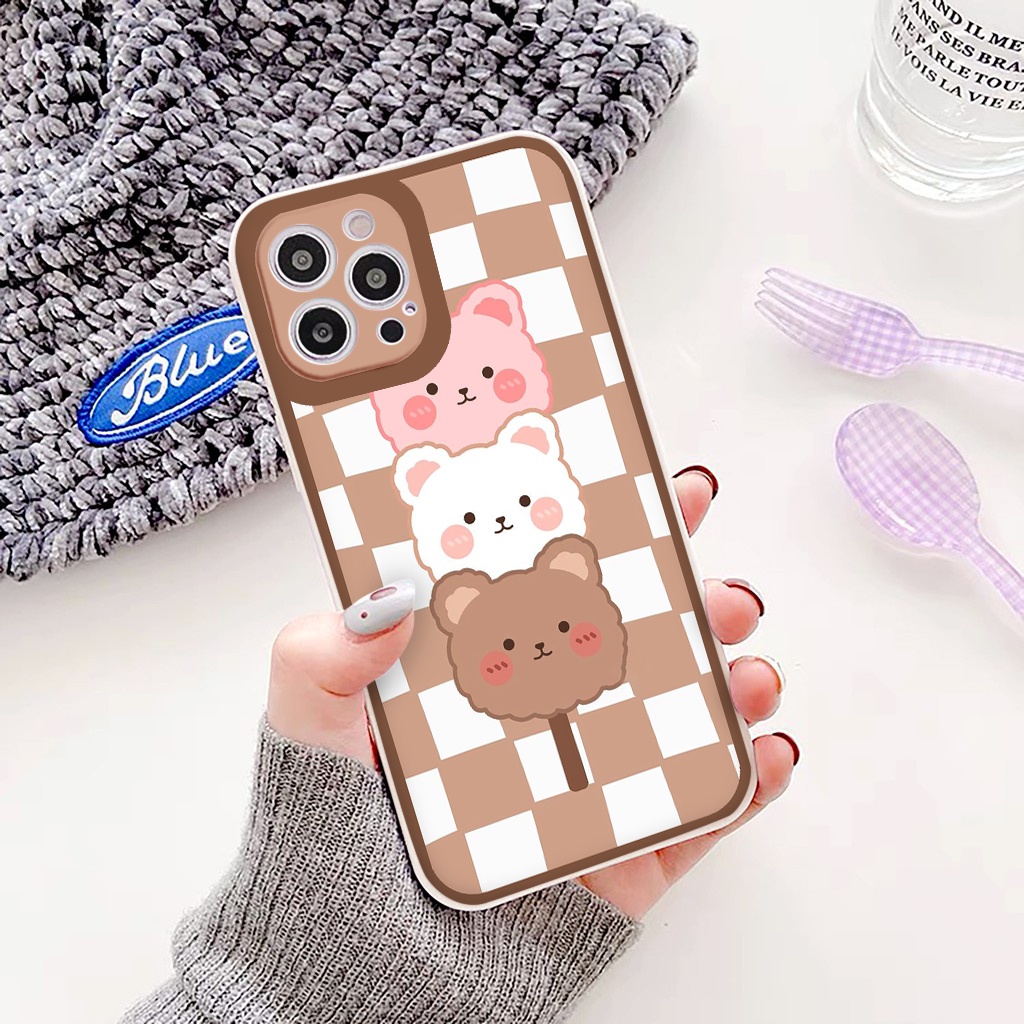 [SIÊU COOL] ốp iphone 3 chú gấu má hồng ốp vuông iiphone 6s/6plus/7/8/7plus/x/xs/xs max/11/11promax/12/13/promax