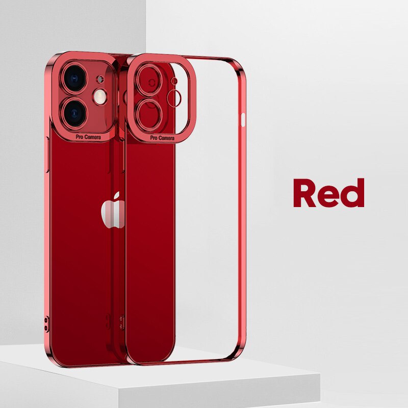 Ốp điện thoại mềm trong suốt mạ điện thích hợp cho iPhone 11 Pro Max 12 12Pro