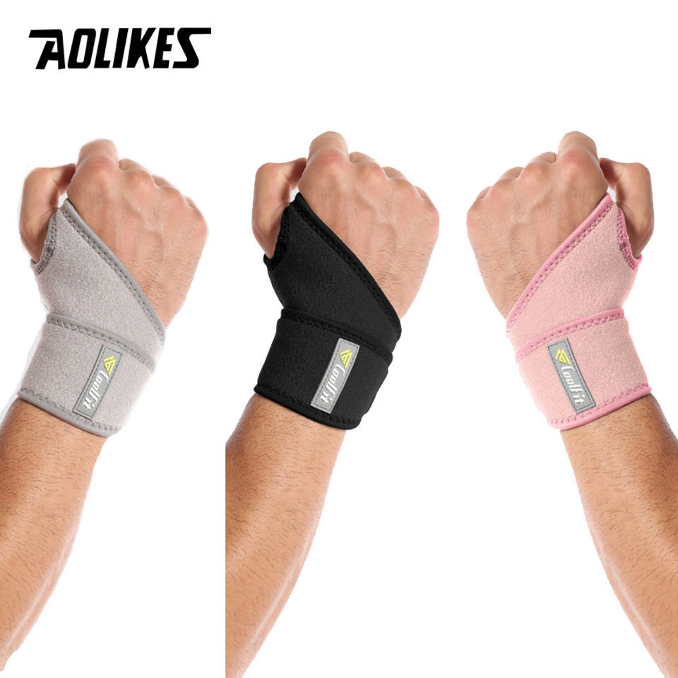 Băng quấn bảo vệ cổ tay Aolikes hỗ trợ giảm đau khi chơi thể thao tùy chọn số lượng và màu sắc