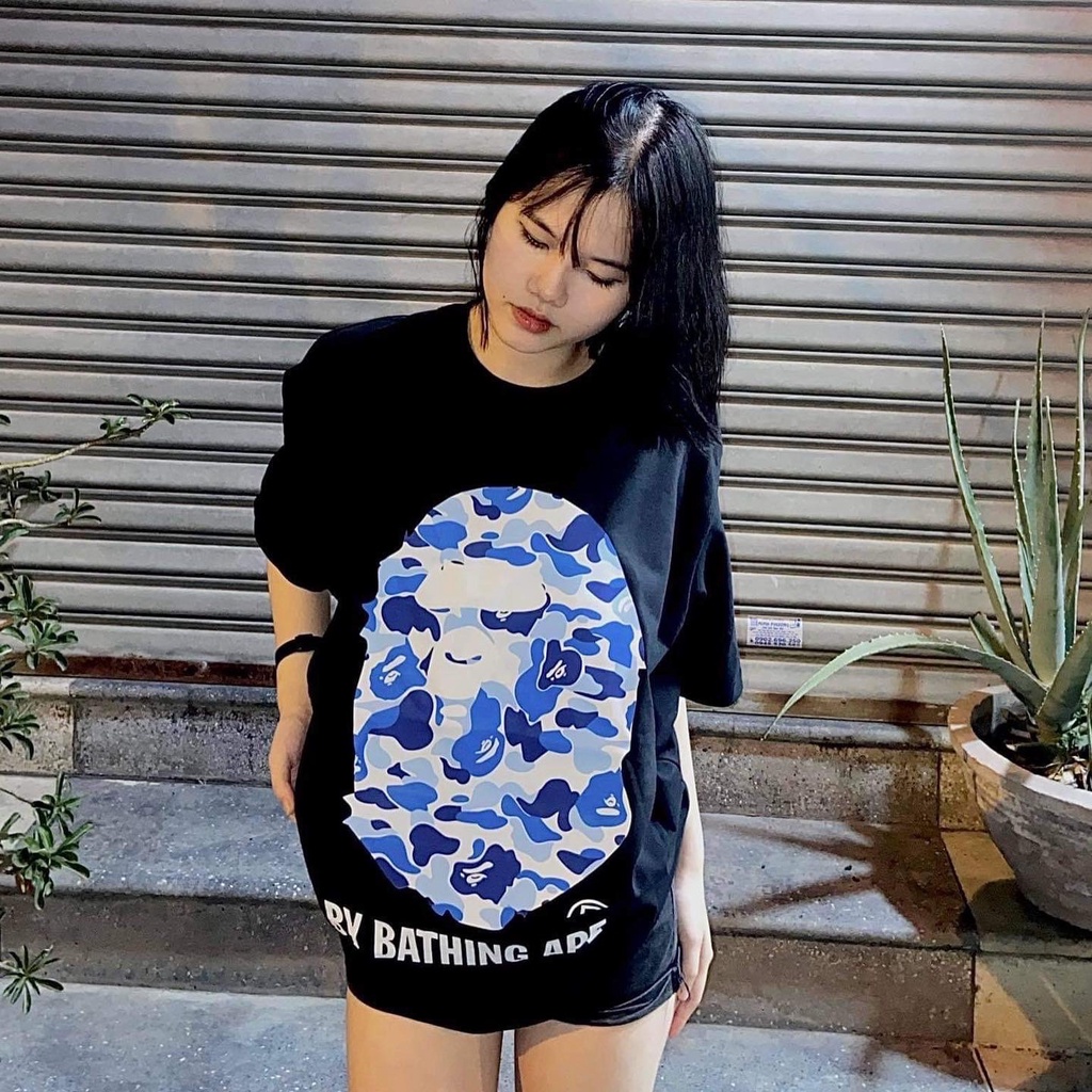 Áo Thun Bape MCM Vải Cotton Cao Cấp Tay Lỡ Unisex Hot Trend 2023