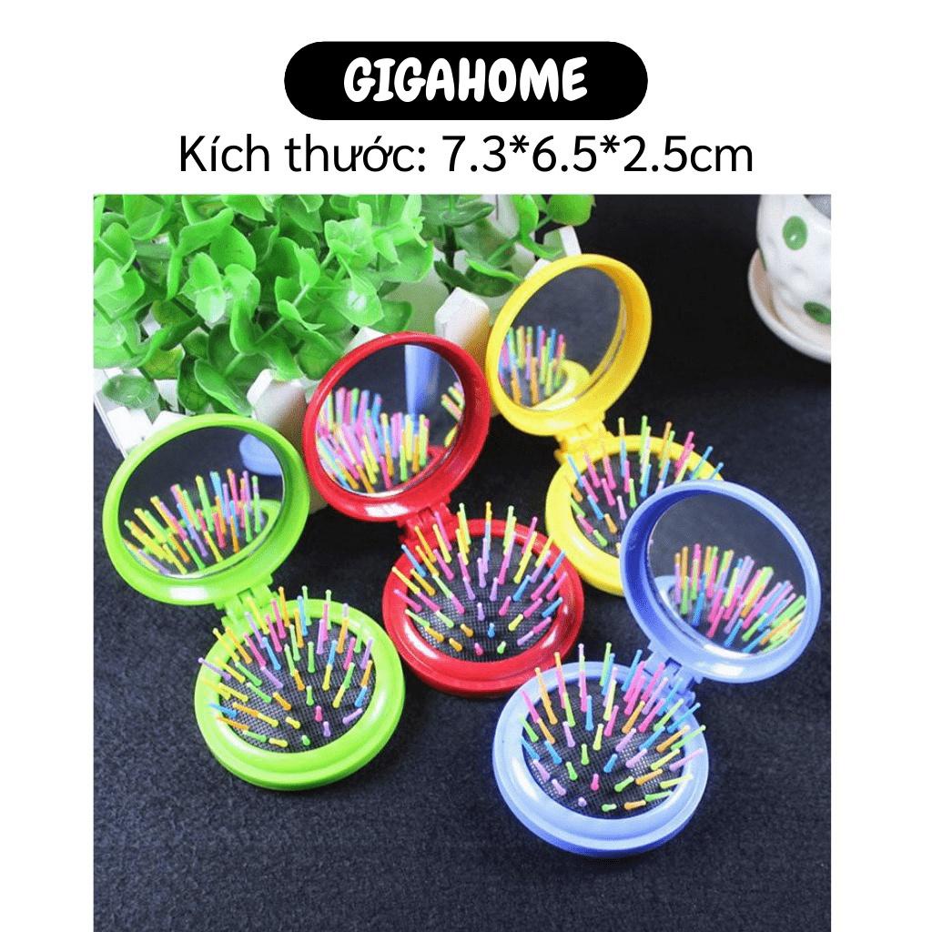 Lược Mini GIGAHOME Lược Gấp Kèm Gương Nhỏ Gọn, Bỏ Túi Tiện Lợi Có Thể Massage Da Đầu 8204