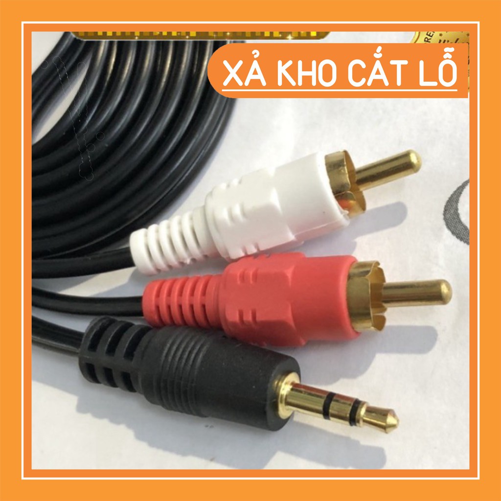 (SEO OFF)  Dây Loa 1 ra 2 Full Box 1 đầu jack 3,5mm 1 đầu ra 2 AV dài - 1.5M - 3M - 5M siêu rẻ