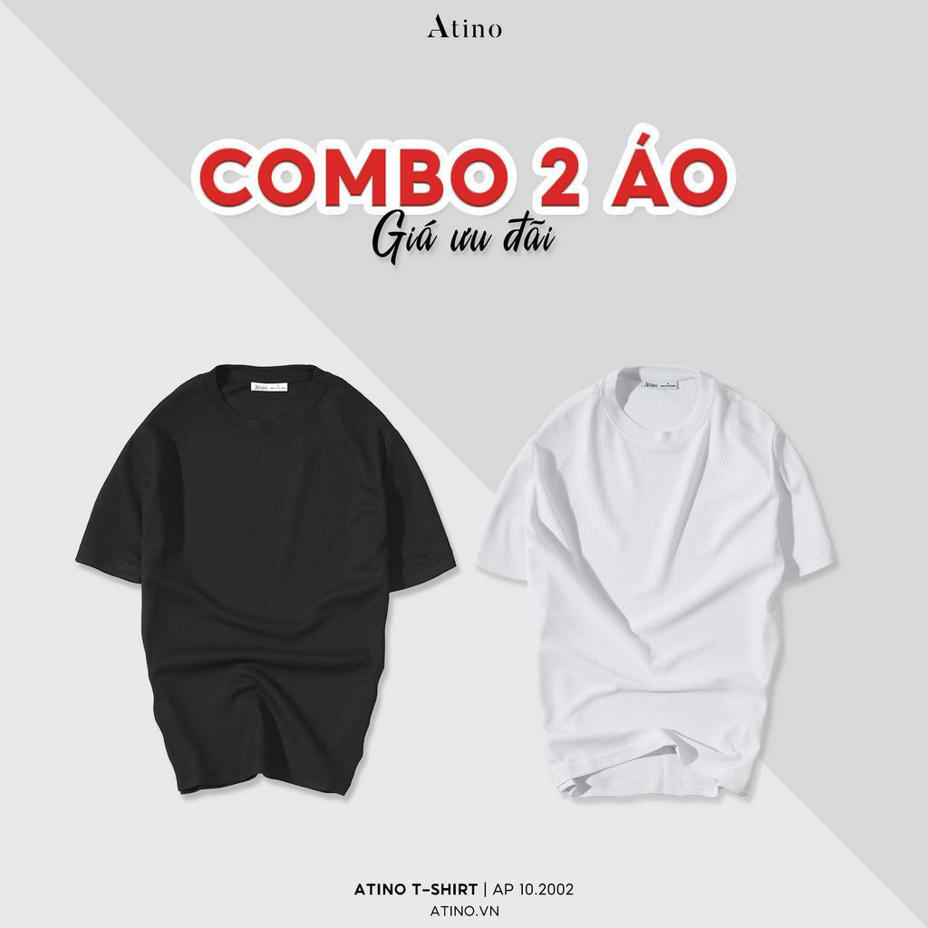Combo 2 Áo Thun Cộc Tay Trơn ATINO chất liệu Cotton Cao Cấp Hàn Quốc form Regular AP10.2002