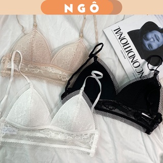 Áo ngực bralette không gọng nâng ngực hở lưng có mút mỏng họa tiết ren sexy - BR05 NGÔ Store