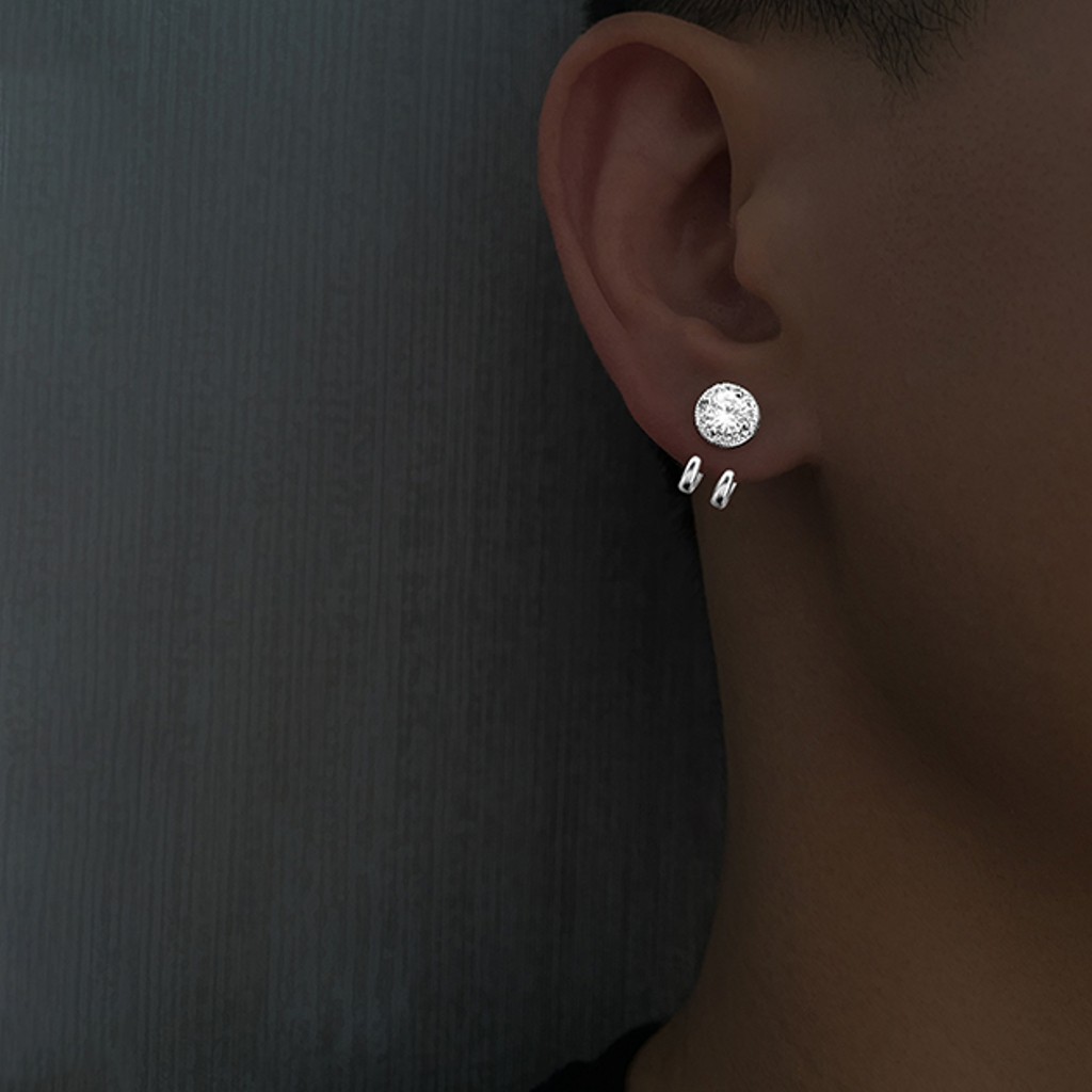 Bông tai, Khuyên tai nam nữ thời trang Shadow Hunter mặt đính đá độc đáo, Cá tính, Unisex, 1 chiếc