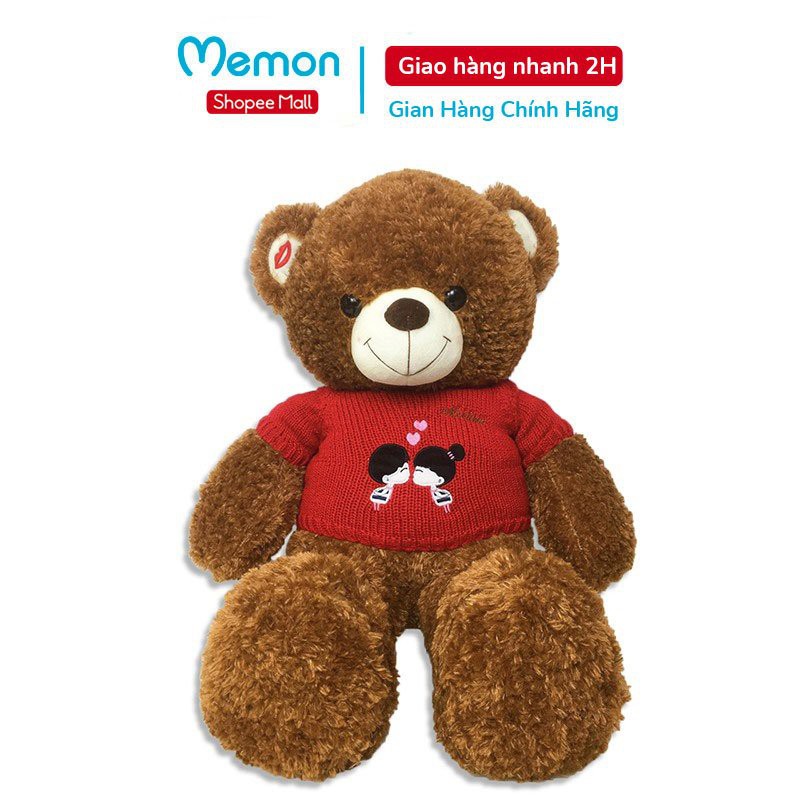 [Mã LIFEMALL2505 giảm 10% đơn 250K] Gấu Bông Teddy Áo Len Kiss Cao Cấp Memon