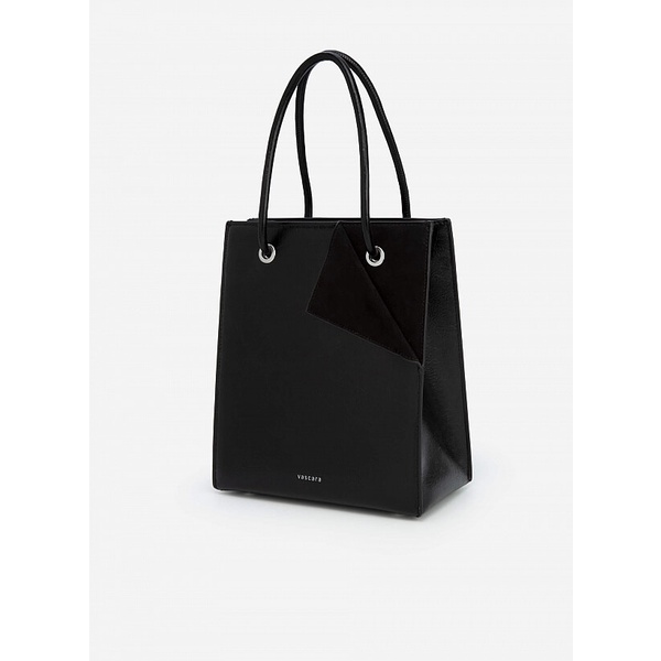 Vascara Túi Tote Góc Phối Layer Nubuck - TOT 0076 - Màu Đen